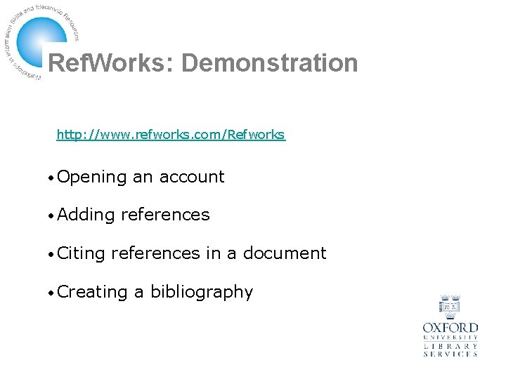 Reference Management Gillian Pritchard and Ljilja Ristic November