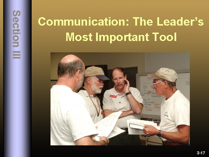 S e c ti o n I I I Communication: The Leader’s Most Important