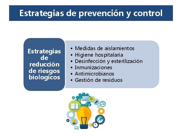 Estrategias de prevención y control Estrategias de reducción de riesgos biologicos • • • Estrategias de prevención y control Estrategias de reducción de riesgos biologicos • • •