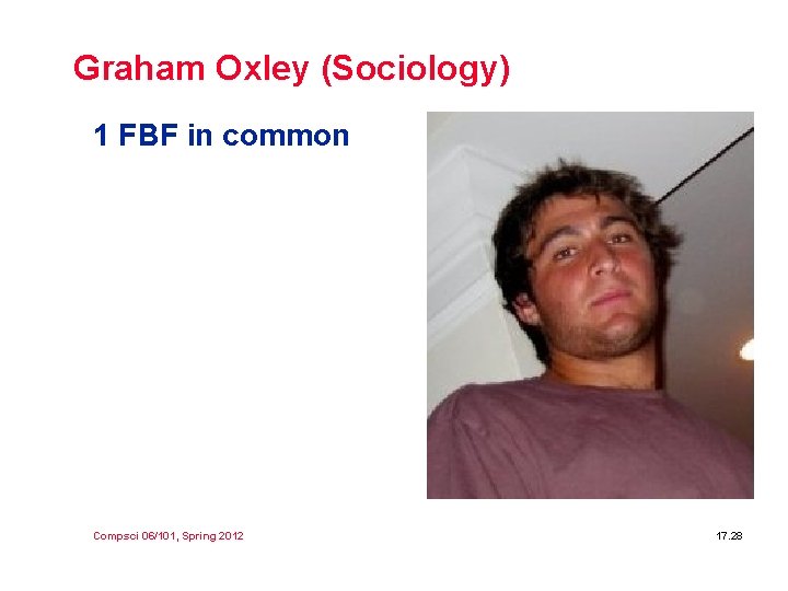Graham Oxley (Sociology) 1 FBF in common Compsci 06/101, Spring 2012 17. 28 