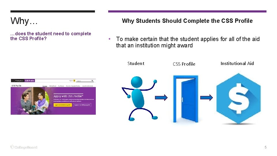 Why… …does the student need to complete the CSS Profile? Why Students Should Complete