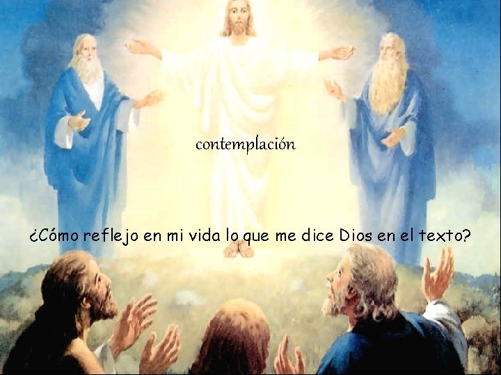 contemplación ¿Cómo reflejo en mi vida lo que me dice Dios en el texto?