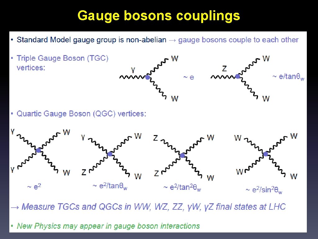 Gauge bosons couplings 