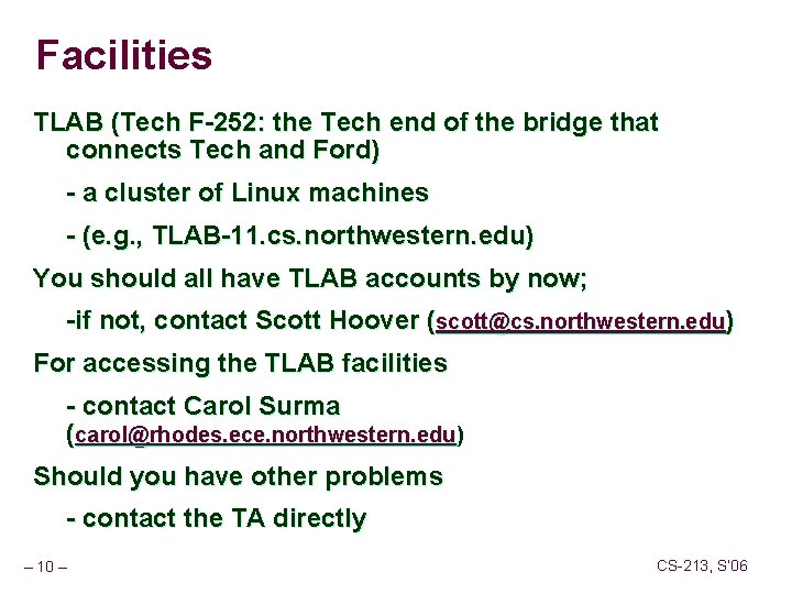 Facilities TLAB (Tech F-252: the Tech end of the bridge that connects Tech and