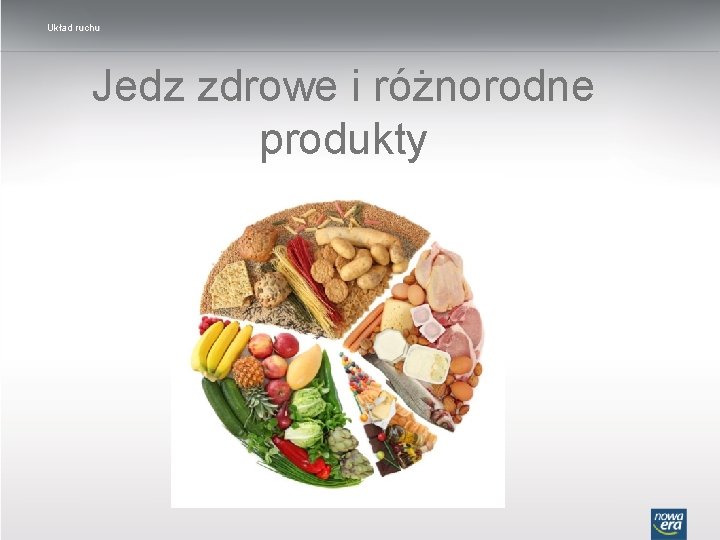 Układ ruchu Jedz zdrowe i różnorodne produkty 