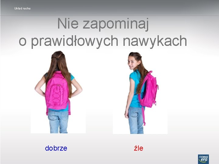 Układ ruchu Nie zapominaj o prawidłowych nawykach dobrze źle 