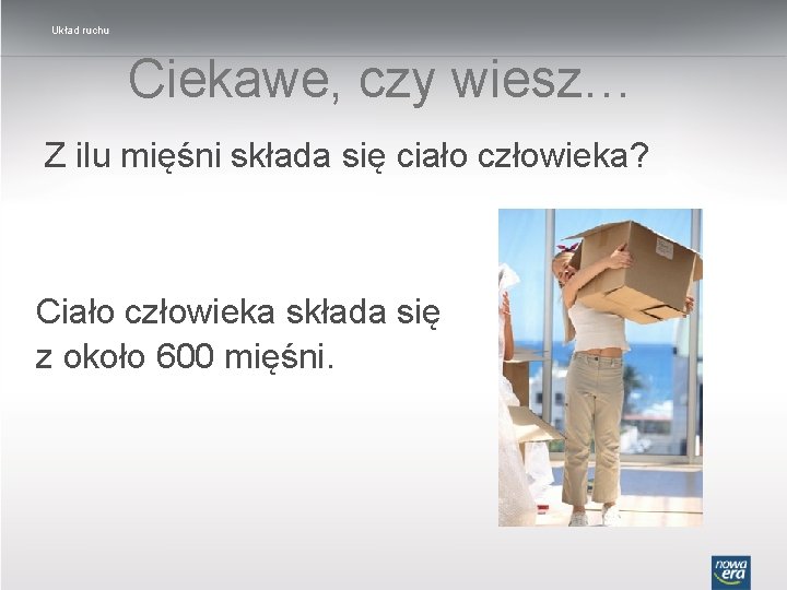 Układ ruchu Ciekawe, czy wiesz… Z ilu mięśni składa się ciało człowieka? Ciało człowieka