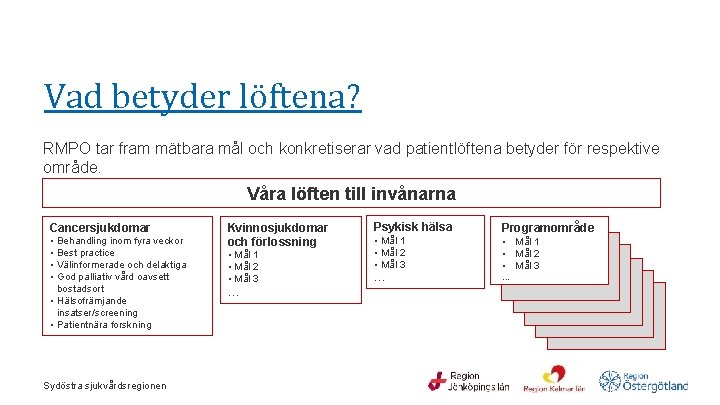 Vad betyder löftena? RMPO tar fram mätbara mål och konkretiserar vad patientlöftena betyder för