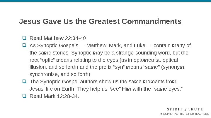 Jesus Gave Us the Greatest Commandments ❏ Read Matthew 22: 34 -40 ❏ As Jesus Gave Us the Greatest Commandments ❏ Read Matthew 22: 34 -40 ❏ As