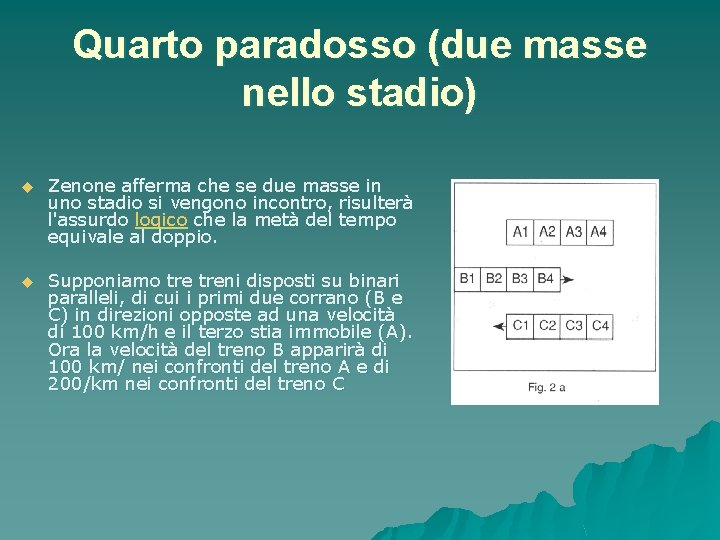 Quarto paradosso (due masse nello stadio) u Zenone afferma che se due masse in