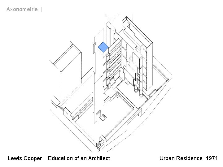 Axonometrie | Grundrissaxonometrie Lewis Cooper Education of an Architect Urban Residence 1971 