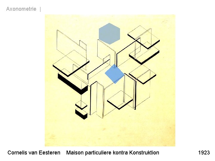 Axonometrie | Grundrissaxonometrie Cornelis van Eesteren Maison particuliere kontra Konstruktion 1923 