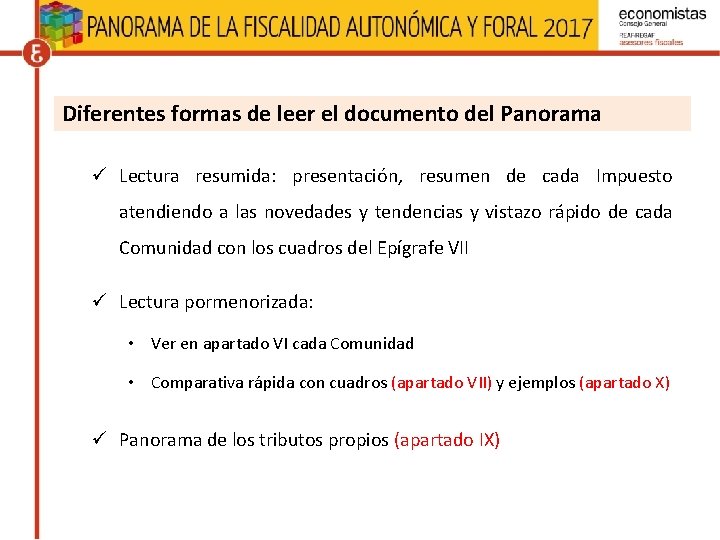 Diferentes formas de leer el documento del Panorama ü Lectura resumida: presentación, resumen de Diferentes formas de leer el documento del Panorama ü Lectura resumida: presentación, resumen de
