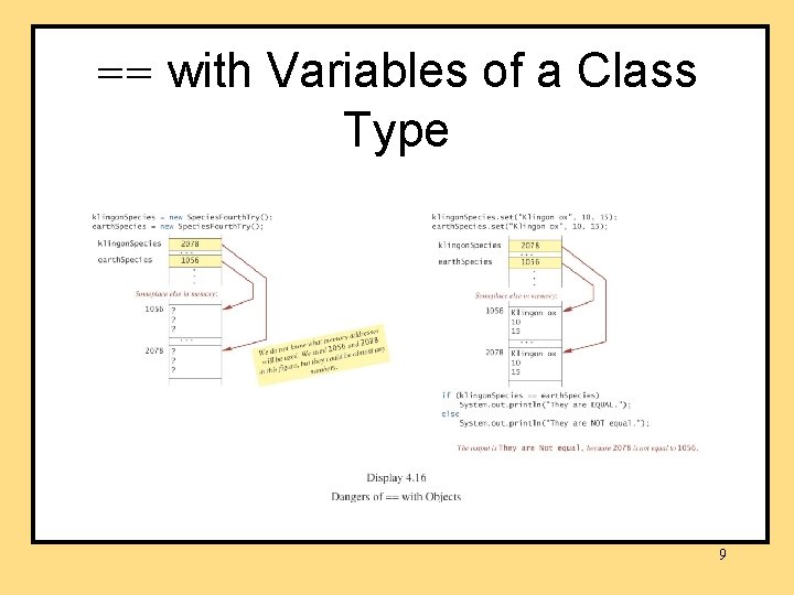 == with Variables of a Class Type 9 