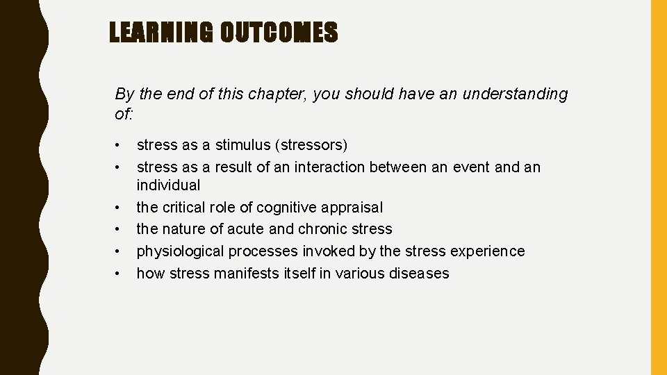 LEARNING OUTCOMES By the end of this chapter, you should have an understanding of: