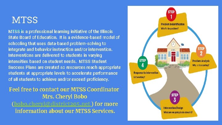 MTSS is a professional learning initiative of the Illinois State Board of Education. It