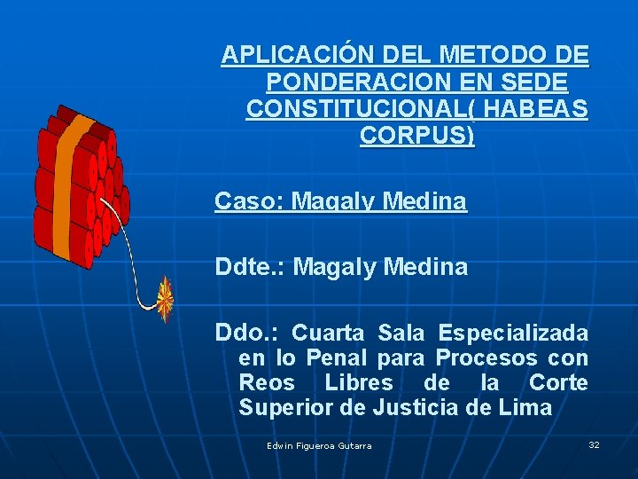 APLICACIÓN DEL METODO DE PONDERACION EN SEDE CONSTITUCIONAL( HABEAS CORPUS) Caso: Magaly Medina Ddte.