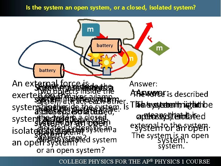 Is the system an open system, or a closed, isolated system? m m F