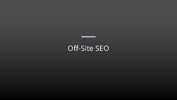 Off-Site SEO 