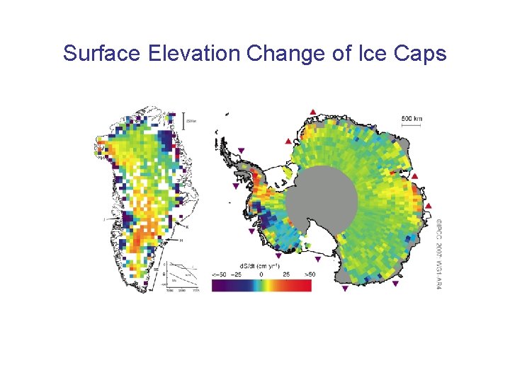 Surface Elevation Change of Ice Caps 