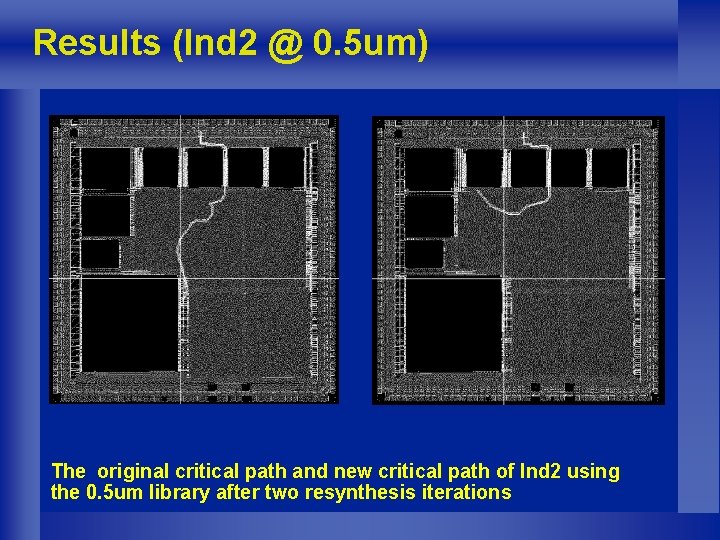 Results (Ind 2 @ 0. 5 um) The original critical path and new critical