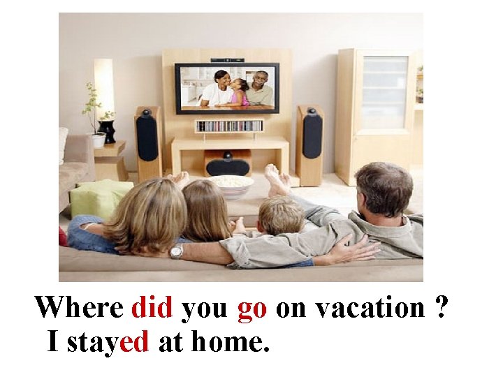 Where did you go on vacation ? I stayed at home. 