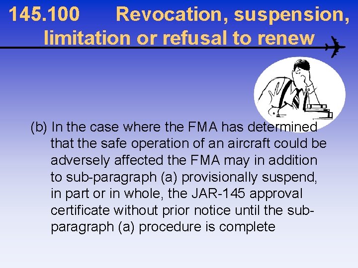 145. 100 Revocation, suspension, limitation or refusal to renew (b) In the case where