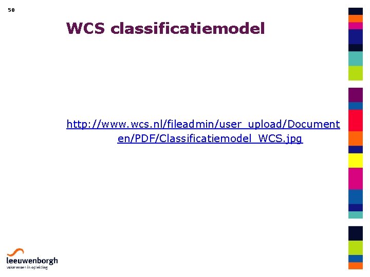 50 WCS classificatiemodel http: //www. wcs. nl/fileadmin/user_upload/Document en/PDF/Classificatiemodel_WCS. jpg 