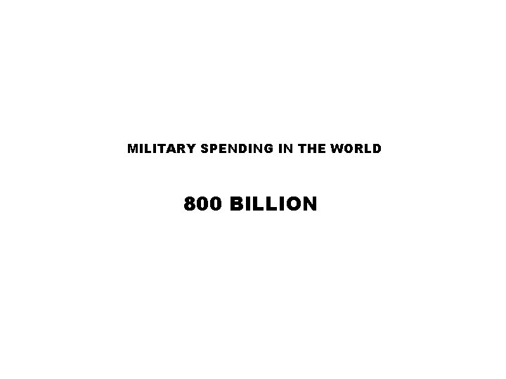 MILITARY SPENDING IN THE WORLD 800 BILLION 