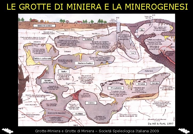 LE GROTTE DI MINIERA E LA MINEROGENESI Da Hill & Forti, 1997 Grotte-Miniera e