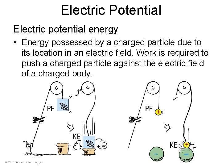 Electric Potential Electric potential energy • Energy possessed by a charged particle due to