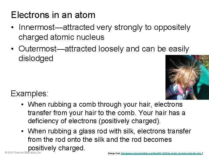 Electrons in an atom • Innermost—attracted very strongly to oppositely charged atomic nucleus •