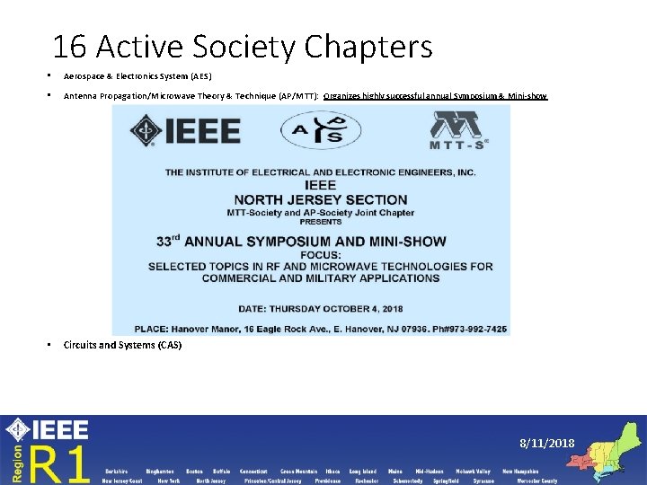 16 Active Society Chapters • Aerospace & Electronics System (AES) • Antenna Propagation/Microwave Theory