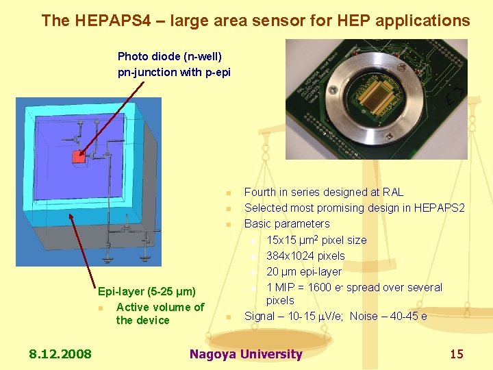 The HEPAPS 4 – large area sensor for HEP applications Photo diode (n-well) pn-junction