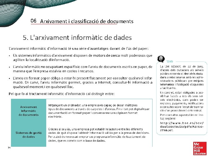 06 Arxivament i classificació de documents 5. L'arxivament informàtic de dades 14 