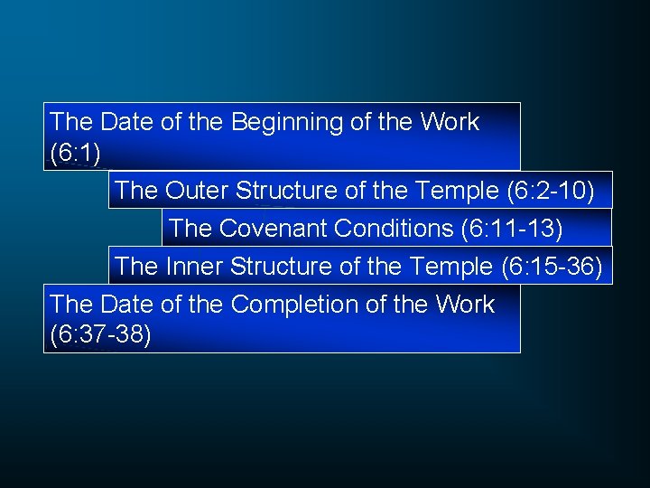 The Date of the Beginning of the Work (6: 1) The Outer Structure of