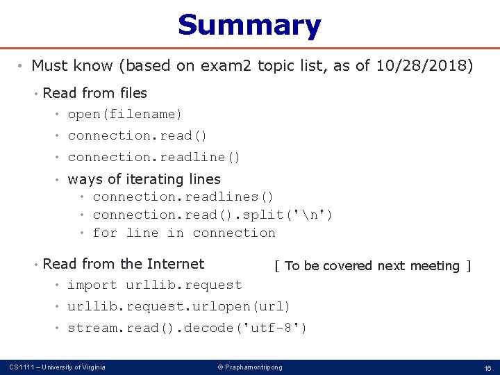 File Processing CS 1111 Introduction to Programming Fall