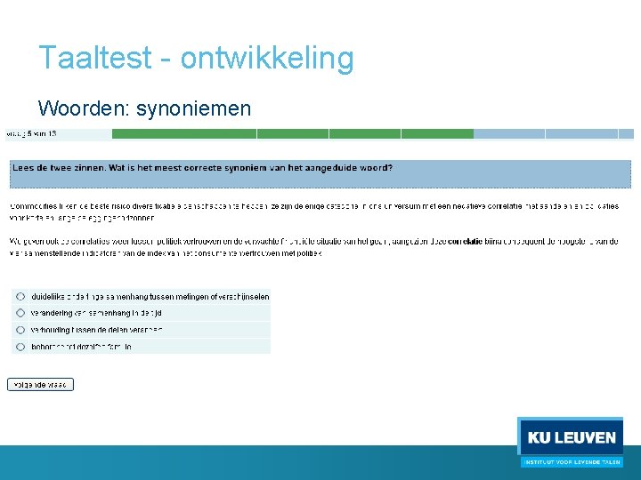 Taaltest - ontwikkeling Woorden: synoniemen 