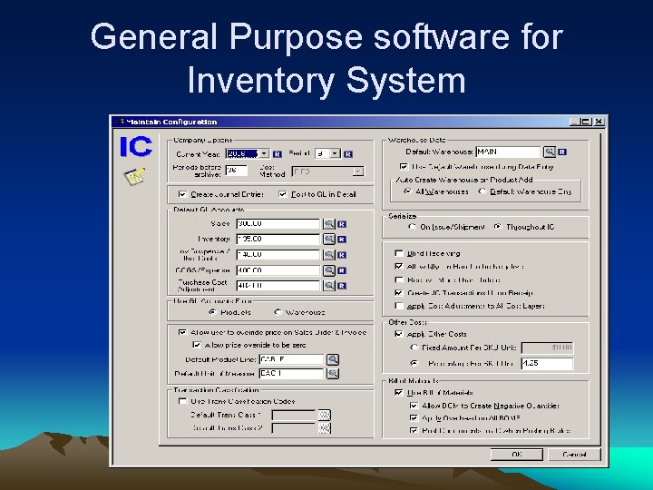 General Purpose software for Inventory System 