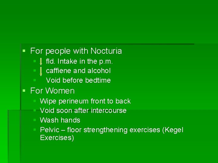 § For people with Nocturia § § § fld. Intake in the p. m.