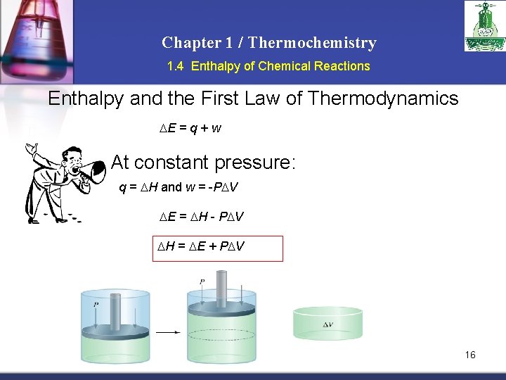 Chapter 1 / Thermochemistry 1. 4 Enthalpy of Chemical Reactions Enthalpy and the First