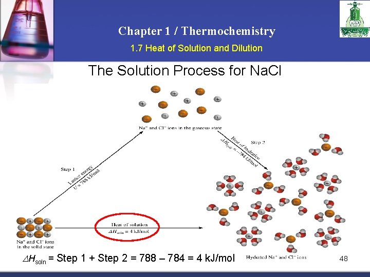 Chapter 1 / Thermochemistry 1. 7 Heat of Solution and Dilution The Solution Process