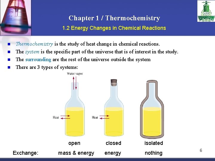 Chapter 1 / Thermochemistry 1. 2 Energy Changes in Chemical Reactions n n Thermochemistry