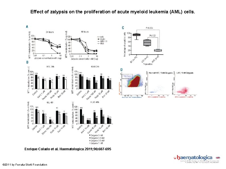 Effect of zalypsis on the proliferation of acute myeloid leukemia (AML) cells. Enrique Colado