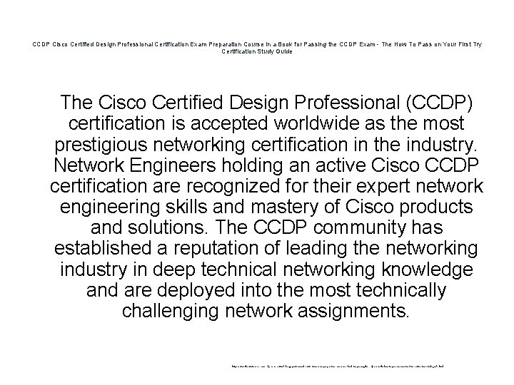 CCDP Cisco Certified Design Professional Certification Exam Preparation Course in a Book for Passing