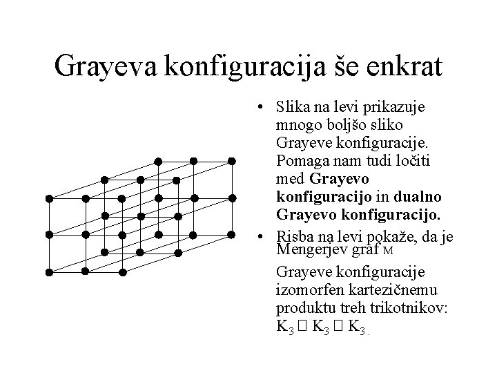 Grayeva konfiguracija še enkrat • Slika na levi prikazuje mnogo boljšo sliko Grayeve konfiguracije.