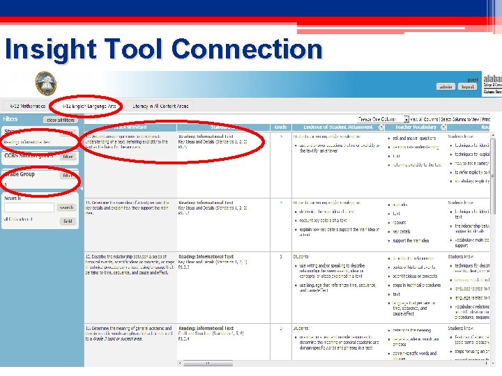 Insight Tool Connection Insert screenshot of 3 rd R 1. 
