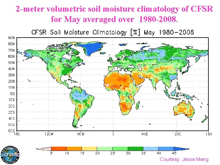 2 -meter volumetric soil moisture climatology of CFSR for May averaged over 1980 -2008.