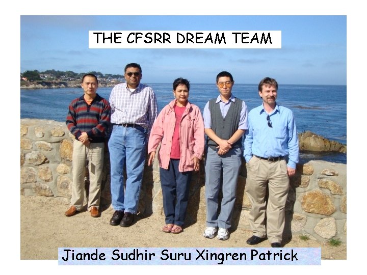 THE CFSRR DREAM TEAM Jiande Sudhir Suru Xingren Patrick 