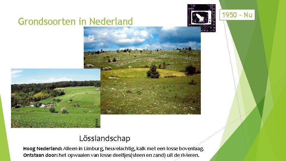 Grondsoorten in Nederland Lösslandschap Hoog Nederland: Alleen in Limburg, heuvelachtig, kalk met een losse